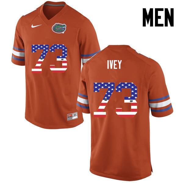 NCAA Florida Gators Martez Ivey Men's #73 USA Flag Fashion Nike Orange Stitched Authentic College Football Jersey CQG4764OT